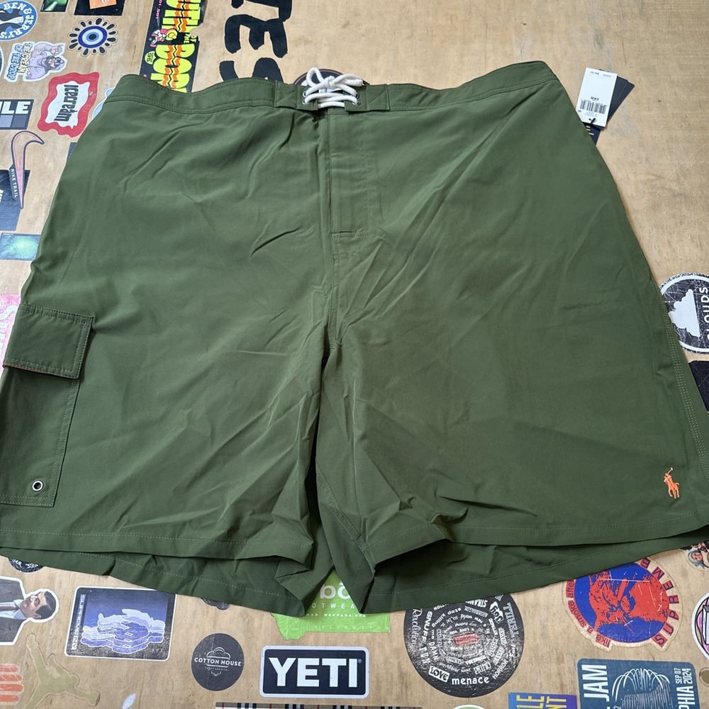 Polo RALPH LAUREN Big Tall Olive Green Board Shorts Size 3LT MSRP $79